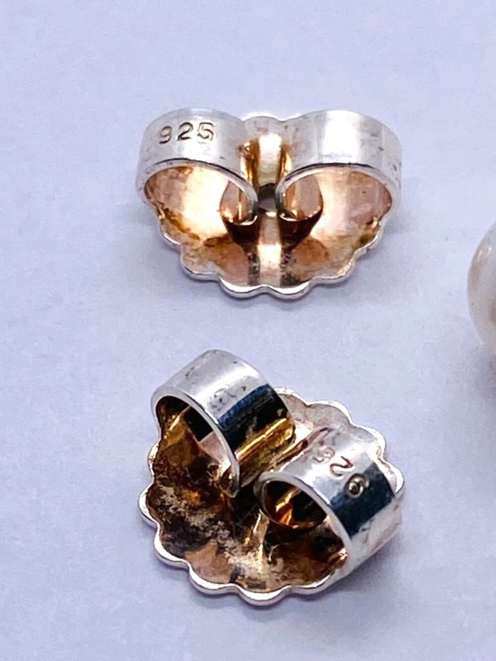 Lagos Sterling Silver 925 Luna Pearl Earrings 8mm 14K Post - Picture 6 of 8